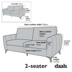 Noak 2-Seater Grey Faux Leather Sofa With Chrome Legs -Daals Shop Dimensional Drawings AUGUST 2022 AYSF 014 2ST bf349ecf d8c7 4429 bf3d f28cd295d345