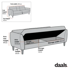 Latimer Light Grey Brushed Fabric 3-Seater Storage Sofa Bed -Daals Shop Dimensional Drawings AUGUST 2022 AYSF 09STORAGE 9109515d 2788 4846 89b0 70e51abe66ca