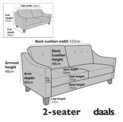 Harper 2-Seater Slope Arm Grey Woven Fabric Sofa -Daals Shop Dimensional Drawings AYSF 015 2ST e4da6d05 7de8 4764 b812 bd6e5b78a651
