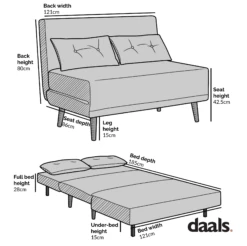 Algo Sofabed With Cushions In Beige Teddy Fabric 2 Seater -Daals Shop Dimensional Drawings D021 NEW 5cb96f92 a411 4d8b 9faa a1dc8329f1e0