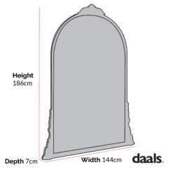 Mirabel Full Length Mirror 186 X 144 Cm, Antique Gold Effect -Daals Shop Dimensional Drawings JAN 2023 MIRR 046