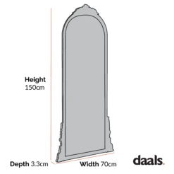 Mirabel Full Length Mirror 150 X 70 Cm, Antique Gold Effect -Daals Shop Dimensional Drawings JAN 2023 MIRR 076