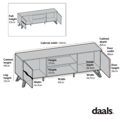 Weston Oak Effect Wide TV Unit 19 Weston Oak Effect Wide TV Unit -Daals Shop Dimensional Drawings JUNE 2022 BSD 076