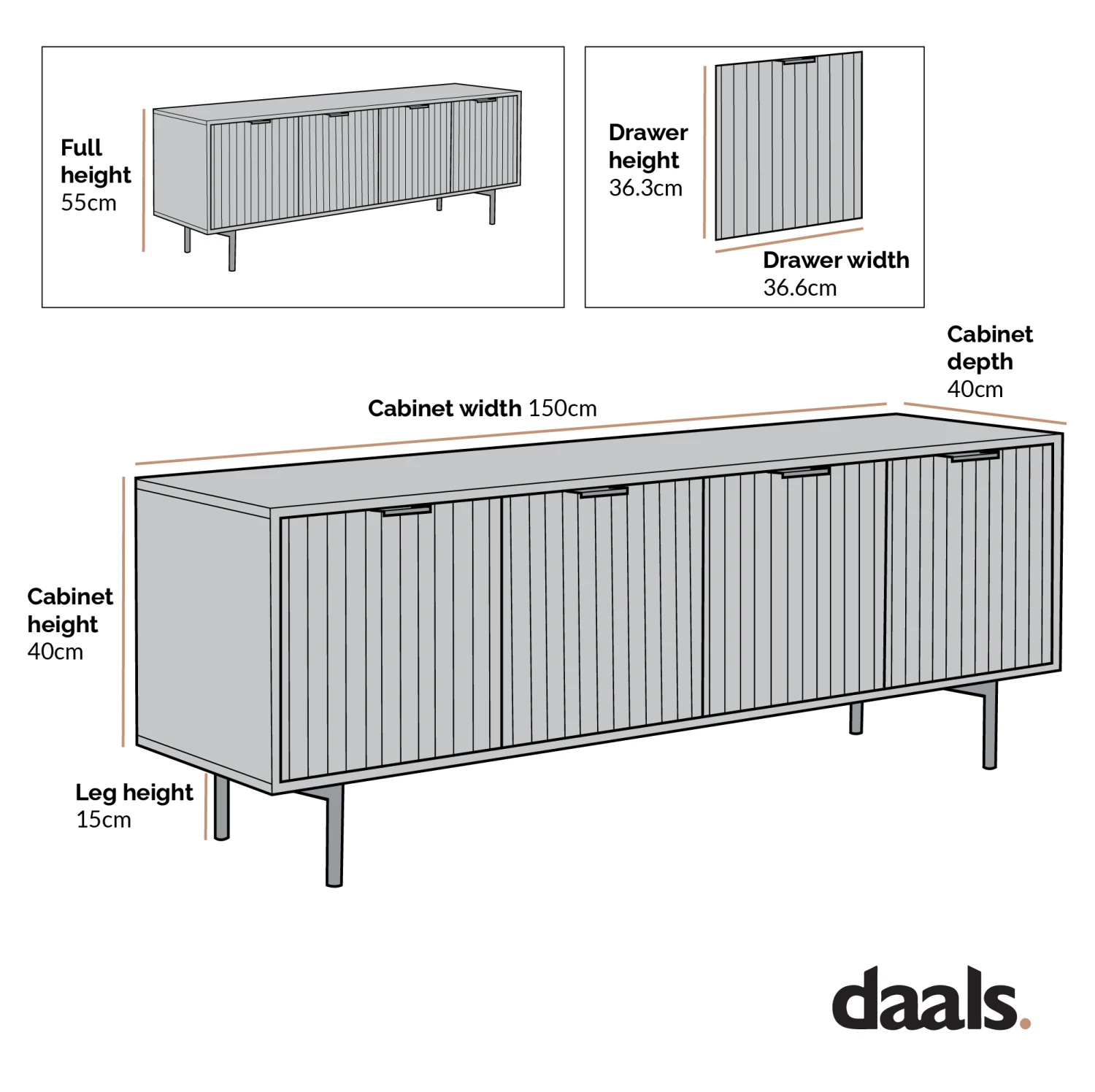 Aspen Oak And Marble Effect 150cm Wide TV Unit 9 Aspen Oak And Marble Effect 150cm Wide TV Unit - Image 7