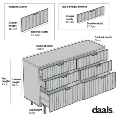 Aspen Oak And Marble Effect 6-Drawer Chest Of Drawers 21 Aspen Oak And Marble Effect 6-Drawer Chest Of Drawers -Daals Shop Dimensional Drawings JUNE 2022 BSD 085