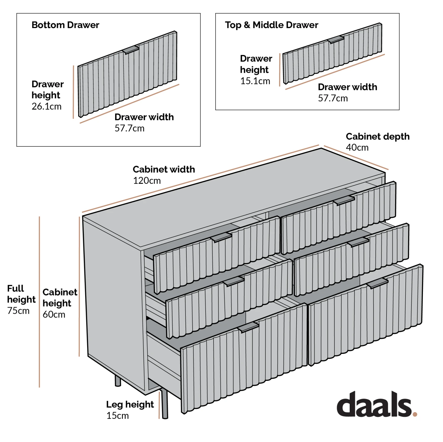 Aspen Oak And Marble Effect 6-Drawer Chest Of Drawers 9 Aspen Oak And Marble Effect 6-Drawer Chest Of Drawers - Image 7