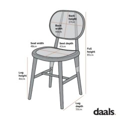 Anya+ Set Of 2 Cane Rattan And Upholstered Dining Chairs, Black Colour 23 Anya+ Set Of 2 Cane Rattan And Upholstered Dining Chairs, Black Colour -Daals Shop Dimensional Drawings JUNE 2022 XN 1969 A