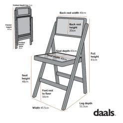 Frances Set Of 2 Folding Cane Rattan Chairs, Black Colour -Daals Shop Dimensional Drawings JUNE 2022 XN 2054