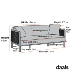 Pienza Cane Sofa Bed, Beige Woven Fabric With Natural Frame 23 Pienza Cane Sofa Bed, Beige Woven Fabric With Natural Frame -Daals Shop Dimensional Drawings June 2023 LWSF 760