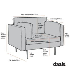 Pelham Orange Velvet Fabric Armchair 14 Pelham Orange Velvet Fabric Armchair -Daals Shop Dimensional Drawings LVSF 386 1ST