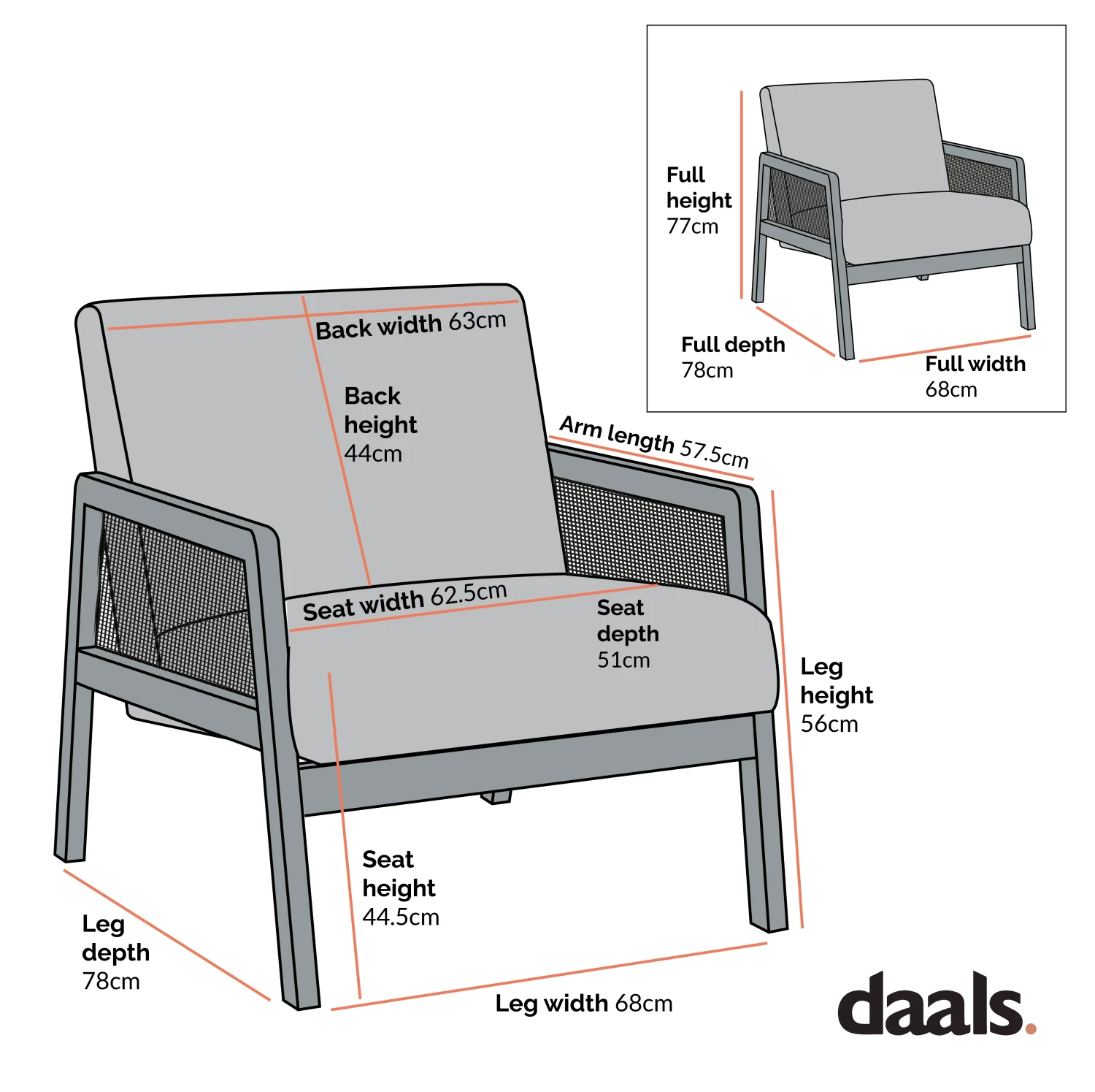 Fyne Beige Fabric Natural Frame Rattan Armchair 7 Fyne Beige Fabric Natural Frame Rattan Armchair - Image 5