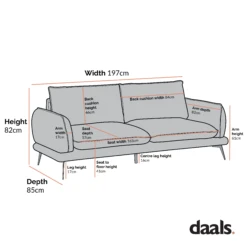 Obriel Oatmeal Fabric Sofa, 3-Seater -Daals Shop Dimensional Drawings Sept 2023 GCSF 2299 3ST 72474f36 0f9c 4e85 92a9 ff1299fbb6f8