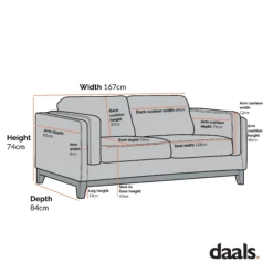 Dipley Sage Fabric Sofa, 2-Seater -Daals Shop Dimensional Drawings Sept 2023 GCSF 2339 2ST 12ab1518 8edd 47ae ae01 08288c7caa7d