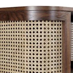 Izzy Curved Rattan Bedside Table, Walnut -Daals Shop FT BST 04 WALN detail2