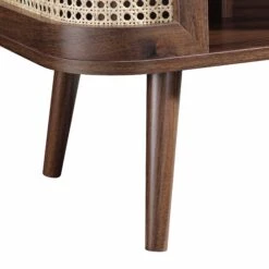 Izzy Curved Rattan Bedside Table, Walnut -Daals Shop FT BST 04 WALN detail3