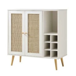 Frances Woven Rattan Drinks Cabinet, White -Daals Shop FT CAB 02 WHITE WB2