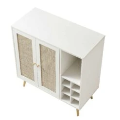 Frances Woven Rattan Drinks Cabinet, White -Daals Shop FT CAB 02 WHITE WB4