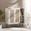 Frances Woven Rattan Drinks Cabinet, White -Daals Shop FT CAB 02 WHITE main