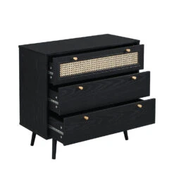 Anya Woven Rattan Chest Of 3 Drawer In Black Colour 12 Anya Woven Rattan Chest Of 3 Drawer In Black Colour -Daals Shop FT COD 001 BLACK 4