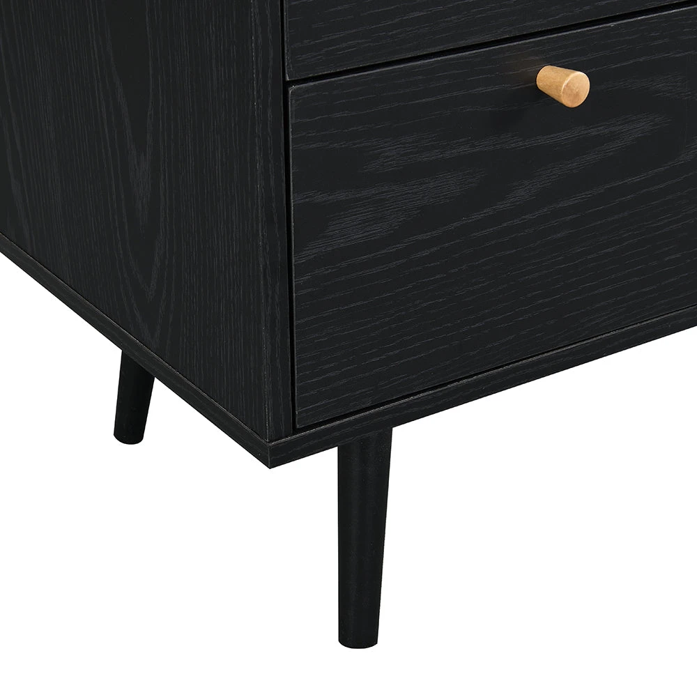 Anya Woven Rattan Chest Of 3 Drawer In Black Colour 10 Anya Woven Rattan Chest Of 3 Drawer In Black Colour - Image 8