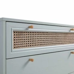 Anya Woven Rattan Chest Of 3 Drawer In Mint Colour 20 Anya Woven Rattan Chest Of 3 Drawer In Mint Colour -Daals Shop FT COD 001 SAGE detail1