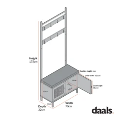 Frances Woven Hallway Unit With Cushion, Black -Daals Shop FT CTRACK 01