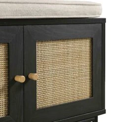 Frances Woven Hallway Unit With Cushion, Black -Daals Shop FT CTRACK 01 BLACK detail1