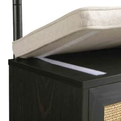Frances Woven Hallway Unit With Cushion, Black -Daals Shop FT CTRACK 01 BLACK detail4