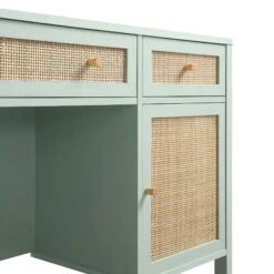 Frances Woven Rattan 3-Drawer Desk, Mint -Daals Shop FT DESK 02 SAGE detail1