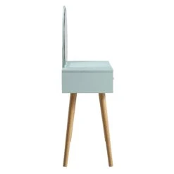 Frances Woven Rattan Dressing Table With Mirror, Mint -Daals Shop FT DRTA 01 SAGE WB4