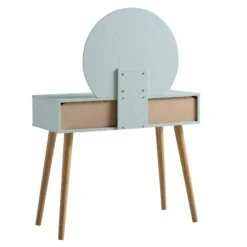 Frances Woven Rattan Dressing Table With Mirror, Mint -Daals Shop FT DRTA 01 SAGE WB5