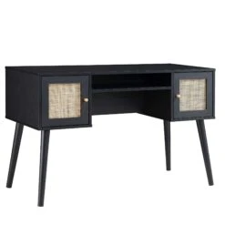 Frances Woven Rattan 2-Door Desk, Black 18 Frances Woven Rattan 2-Door Desk, Black -Daals Shop FT DSK 01 BLACK WB2
