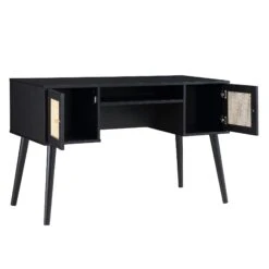 Frances Woven Rattan 2-Door Desk, Black 19 Frances Woven Rattan 2-Door Desk, Black -Daals Shop FT DSK 01 BLACK WB3