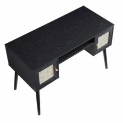 Frances Woven Rattan 2-Door Desk, Black 20 Frances Woven Rattan 2-Door Desk, Black -Daals Shop FT DSK 01 BLACK WB4