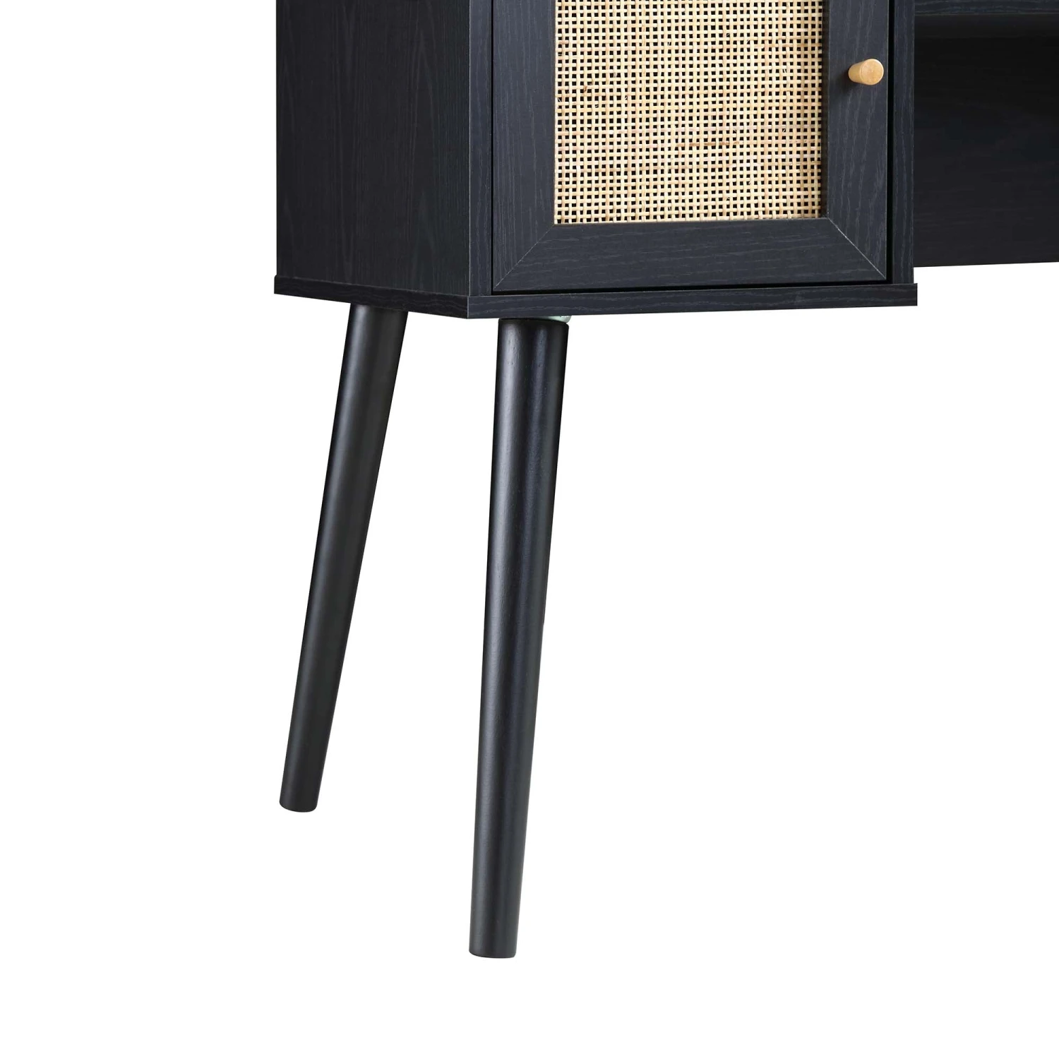 Frances Woven Rattan 2-Door Desk, Black 13 Frances Woven Rattan 2-Door Desk, Black - Image 11