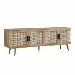 Izzy Curved Rattan 160cm Wide TV Unit, Natural 22 Izzy Curved Rattan 160cm Wide TV Unit, Natural -Daals Shop FT LGTV 04 NAT WB4