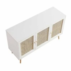 Frances Woven Rattan 3-Door Sideboard, White 19 Frances Woven Rattan 3-Door Sideboard, White -Daals Shop FT SB 001 WHITE WB4