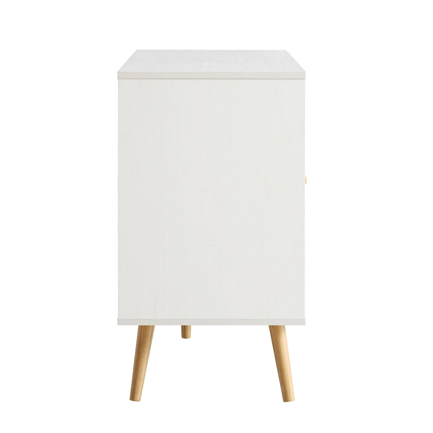 Frances Woven Rattan 3-Door Sideboard, White 10 Frances Woven Rattan 3-Door Sideboard, White - Image 8