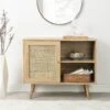 Frances Woven Rattan 1-Door Cabinet In Natural 1 Frances Woven Rattan 1-Door Cabinet In Natural -Daals Shop FT SB 002 NATURAL 1