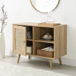 Frances Woven Rattan 1-Door Cabinet In Natural 13 Frances Woven Rattan 1-Door Cabinet In Natural -Daals Shop FT SB 002 NATURAL 2