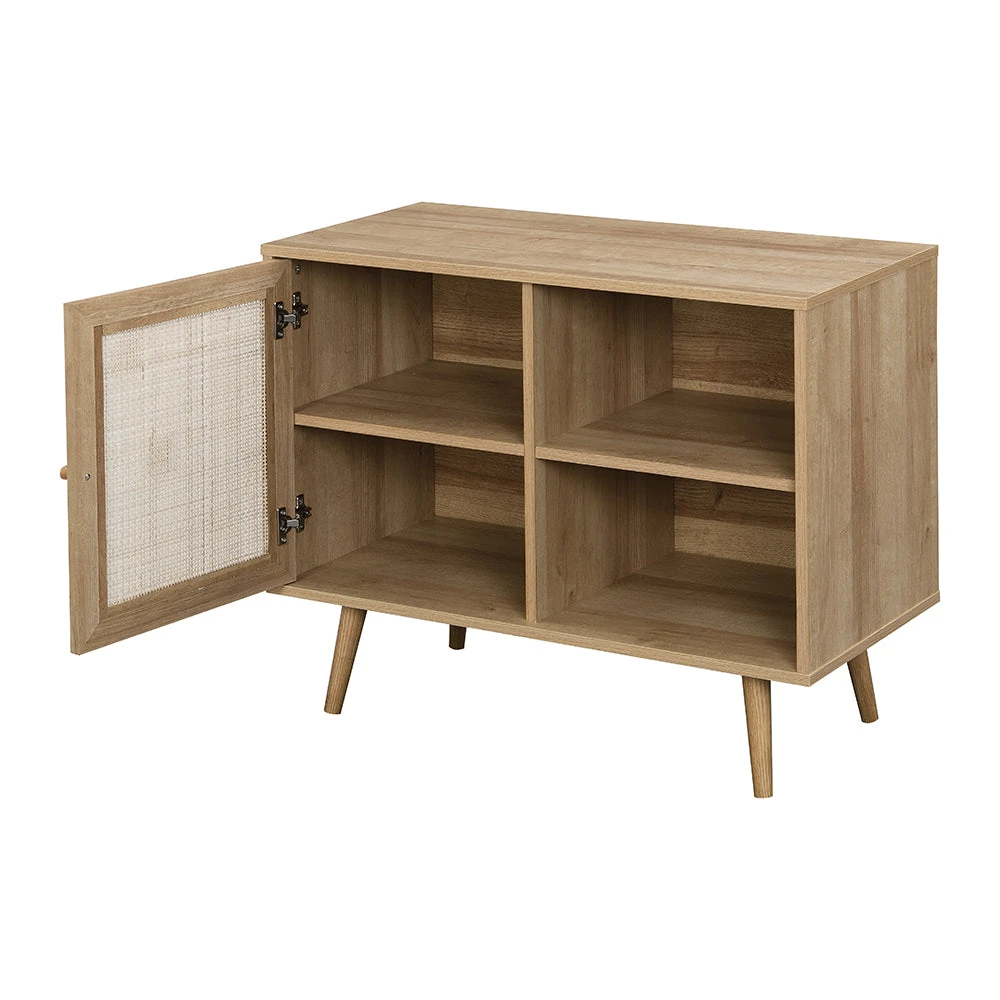 Frances Woven Rattan 1-Door Cabinet In Natural 8 Frances Woven Rattan 1-Door Cabinet In Natural - Image 6
