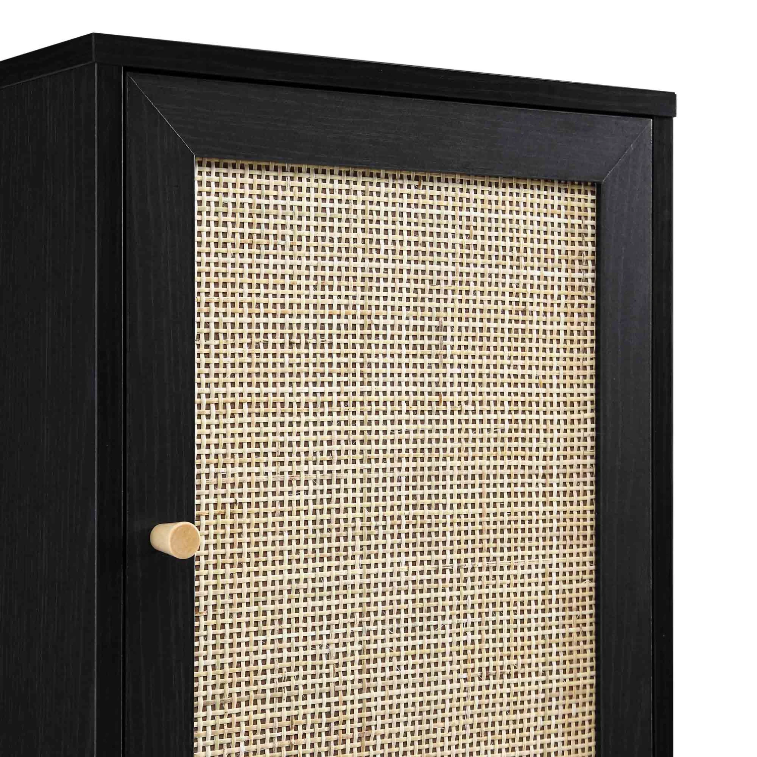 Frances Woven Rattan Tallboy Bathroom Unit, Black 12 Frances Woven Rattan Tallboy Bathroom Unit, Black - Image 10
