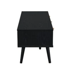 Anya Woven Rattan 3-Drawer TV Unit In Black -Daals Shop FT TV 001 BLACK 4