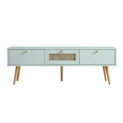 Anya Woven Rattan 3-Drawer TV Unit In Mint 16 Anya Woven Rattan 3-Drawer TV Unit In Mint -Daals Shop FT TV 001 SAGE WB1