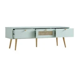 Anya Woven Rattan 3-Drawer TV Unit In Mint 18 Anya Woven Rattan 3-Drawer TV Unit In Mint -Daals Shop FT TV 001 SAGE WB3