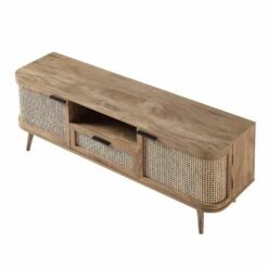 Izzy Curved Rattan 150cm TV Unit, Natural -Daals Shop FT TV 03 NAT WB5