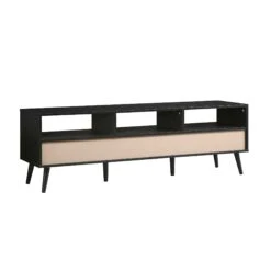 Frances Woven Rattan 160cm 3-Drawer TV Unit, Black -Daals Shop FT TV 05 BLACK WB6