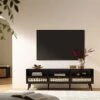 Frances Woven Rattan 160cm 3-Drawer TV Unit, Black 1 Frances Woven Rattan 160cm 3-Drawer TV Unit, Black -Daals Shop FT TV 05 BLACK main