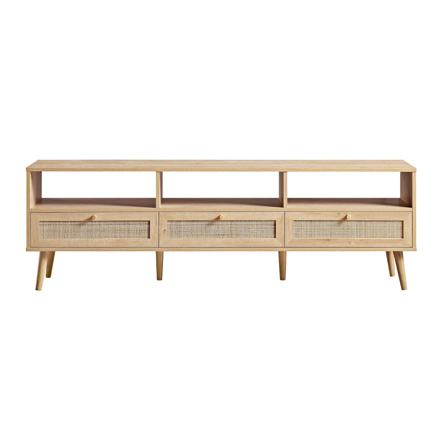 Frances Woven Rattan 160cm 3-Drawer TV Unit, Natural 5 Frances Woven Rattan 160cm 3-Drawer TV Unit, Natural - Image 4