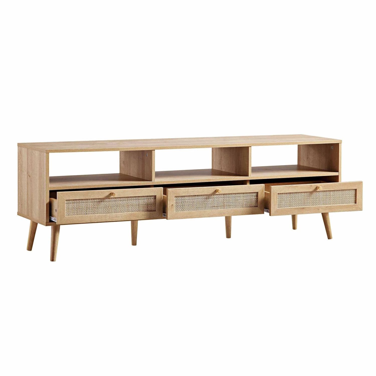 Frances Woven Rattan 160cm 3-Drawer TV Unit, Natural 8 Frances Woven Rattan 160cm 3-Drawer TV Unit, Natural - Image 7